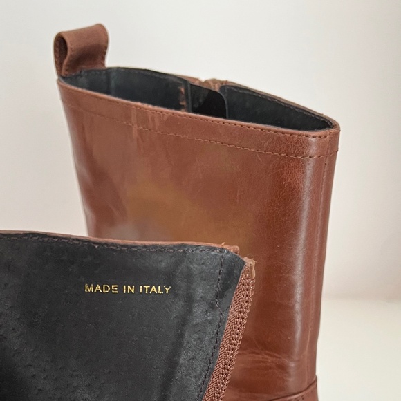 Leather Block Heel Booties - Picture 8 of 10